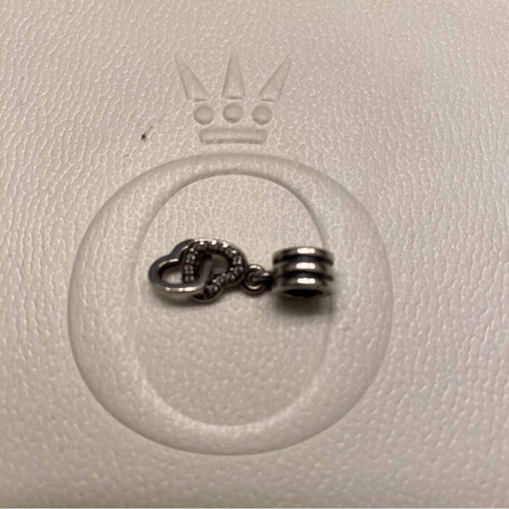 Pandora Pave Interlocking Heart Dangle Charm - image 4